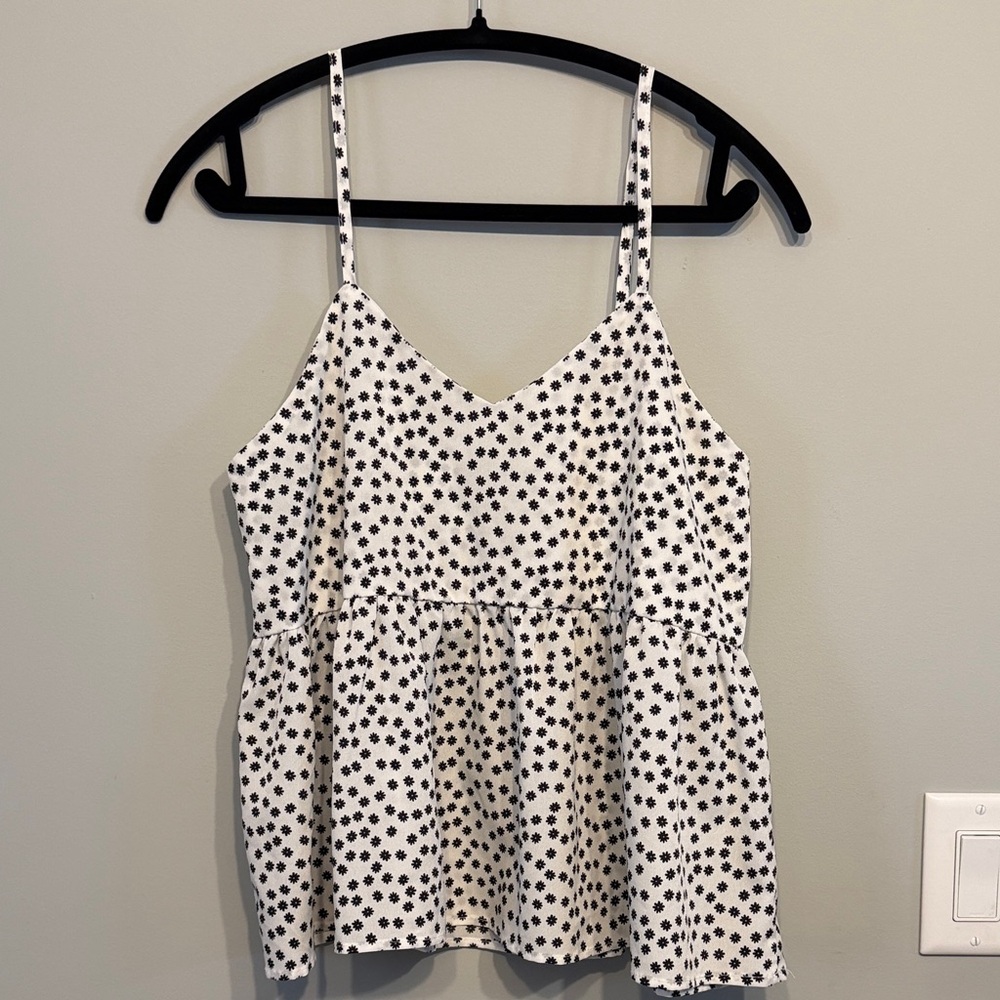 Black and White Flower Tank Top